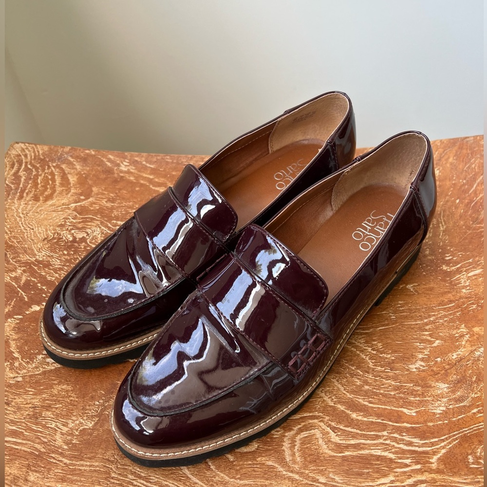 Franco Sarto Women's Patent Burgundy Loafers